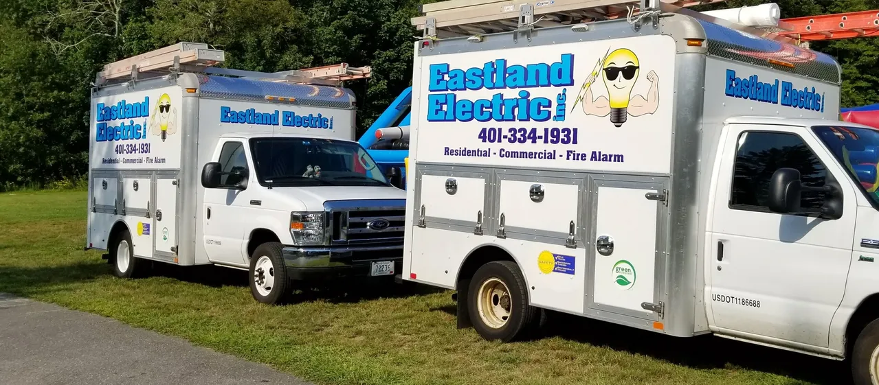 The fleet of Eastland Electric trucks